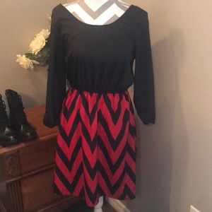 Chevron print a-line dress
